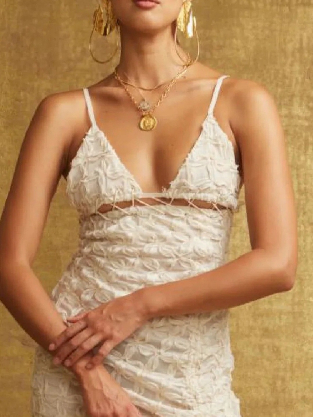 Ivory Lace Slip Dress with Delicate Straps